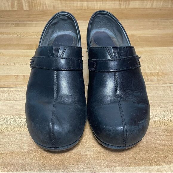 Dansko Solstice Side Button Clog Shoe Slip On 40 Black Leather Monk Professional - Picture 3 of 8